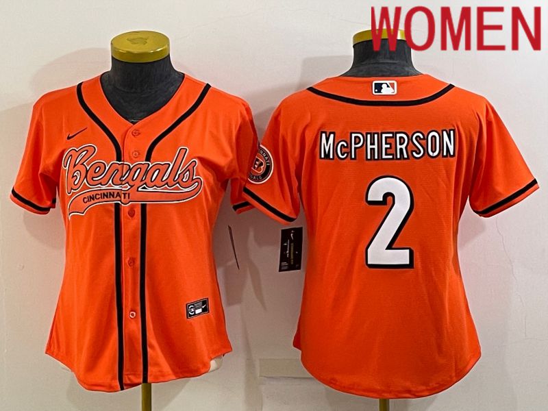 Women Cincinnati Bengals #2 Mcpherson Orange 2022 Nike Co branded NFL Jerseys